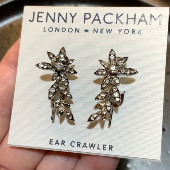 Vintage Silver Floral Jeweled STATEMENT NECKLACE NWOT ⭐️CRYSTAL EARRINGS - Picture 5 of 15